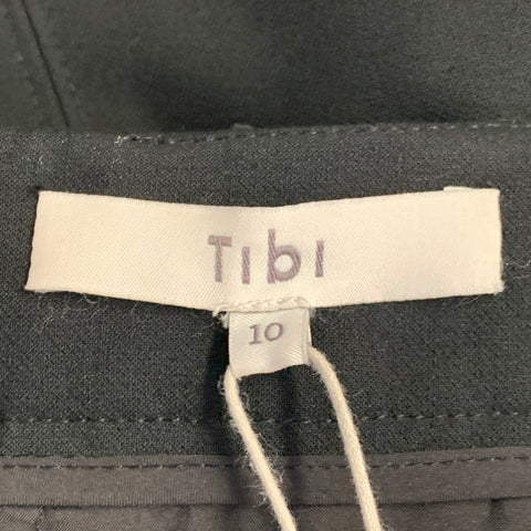 TIBI Size 10 Black Polyester Blend Fitted Back Zipper Casual Pants
