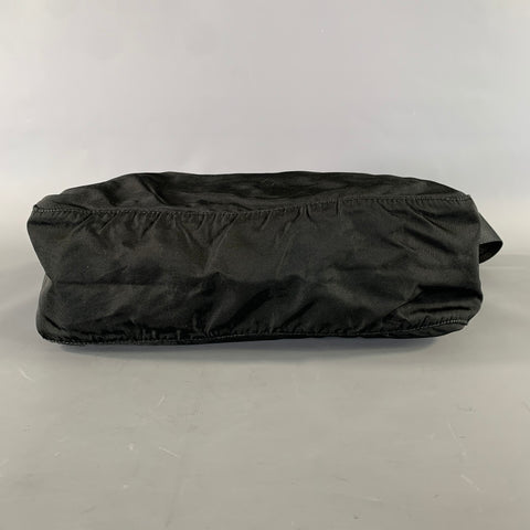 PRADA Black Silver Logo Nylon Shoulder Bag Bags