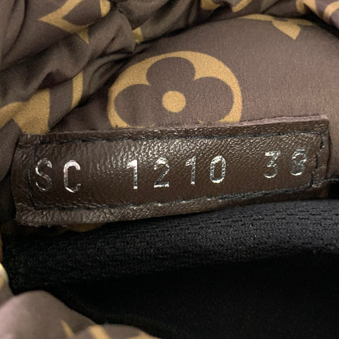LOUIS VUITTON Size 8 Pillow Comfort Green Brown Nylon Monogram Boots