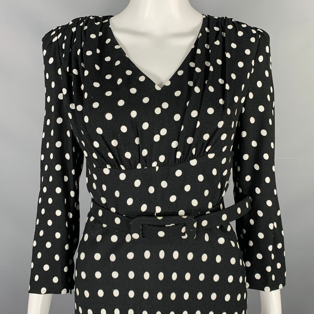 MICHAEL KORS COLLECTION Size 4 Black White Viscose Polka Dot Belted Dr –  Sui Generis Designer Consignment