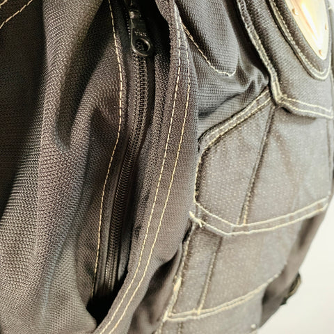 Blouson de moto ICON taille L, modèle TiMAX, noir/argent, en nylon