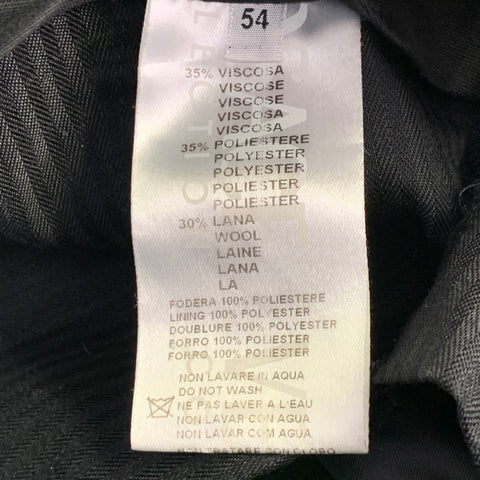 VERSACE COLLECTION Size 44 Black Stripe Viscose Blend Notch Lapel Suit