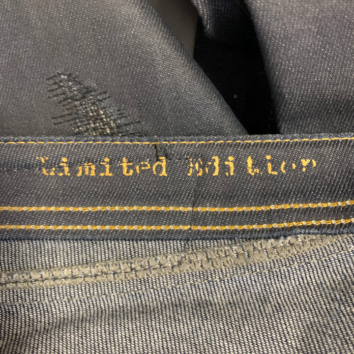 DIESEL Limited Edition Size 30 Shioner Indigo Cotton Blend Twill Sequined Distressed Skinny Jeans