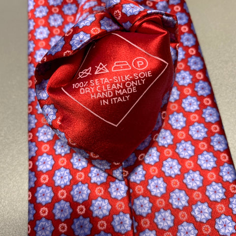BRIONI Red Purple Floral Silk Tie