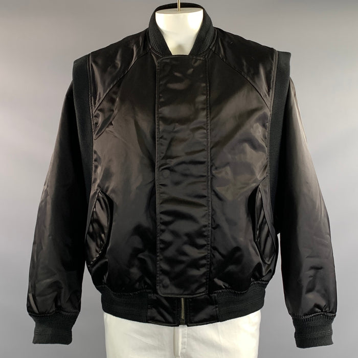 WALTER VAN BEIRENDONCK Size L Black Polyamide Bomber Jacket