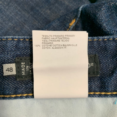DSQUARED2 Size 32 Blue Distressed Cotton Straight Button Fly Jeans