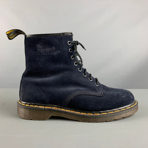 DOC MARTENS Size 9 Navy Suede Lace Up Boots