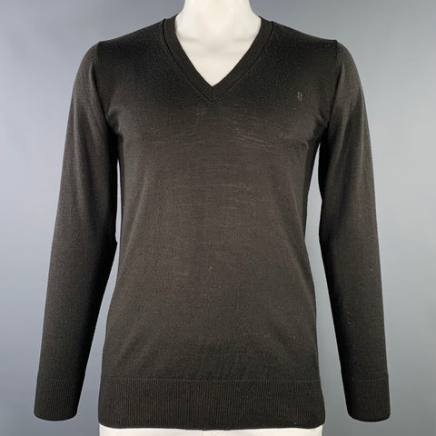 G-STAR Size XL Brown Merino Wool V-Neck Pullover