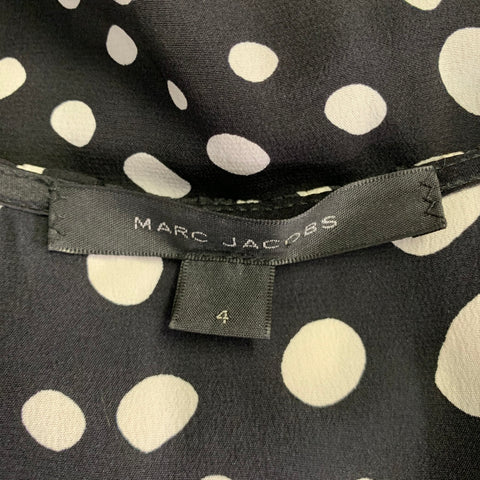 MARC JACOBS Robe portefeuille à pois noirs et blancs Taille 4