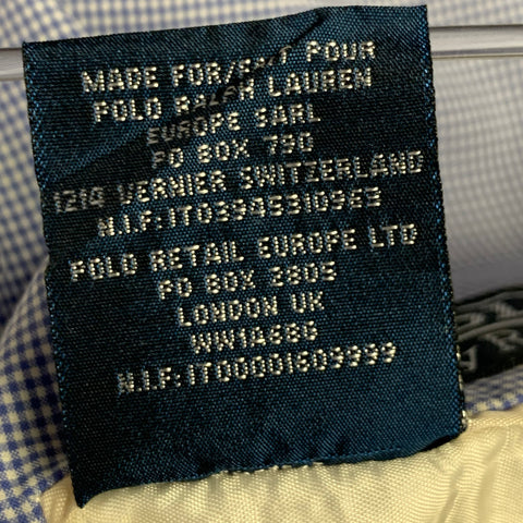 POLO by RALPH LAUREN Size XL Blue White Gingham Cotton Suit