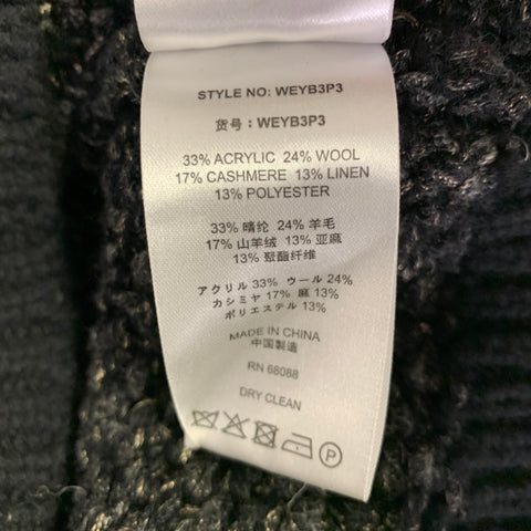 TSE Size S Black Charcoal Wool Blend Short Sleeve Pullover