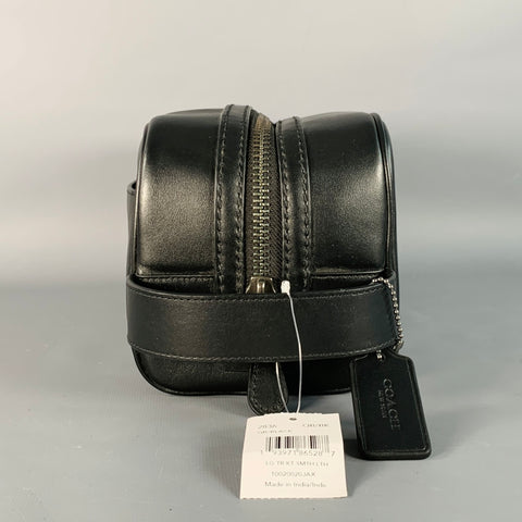 Trousse de toilette zippée en cuir noir taille unique COACH