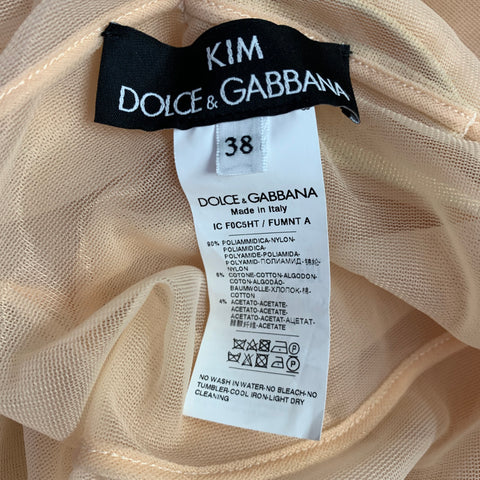 DOLCE & GABBANA Taille 2 Trench-coat transparent en marquisette mélangée de polyamide beige