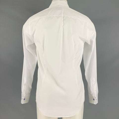 ETON Taille S Blanc Noir Applique Coton Tuxedo Chemise à manches longues