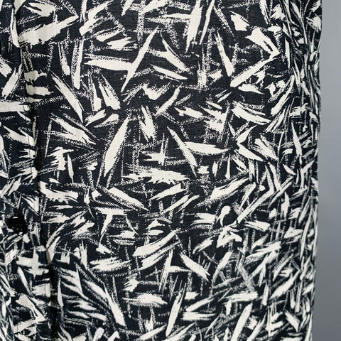 Chemise à manches longues boutonnée en coton imprimé noir et blanc SAINT LAURENT Taille M