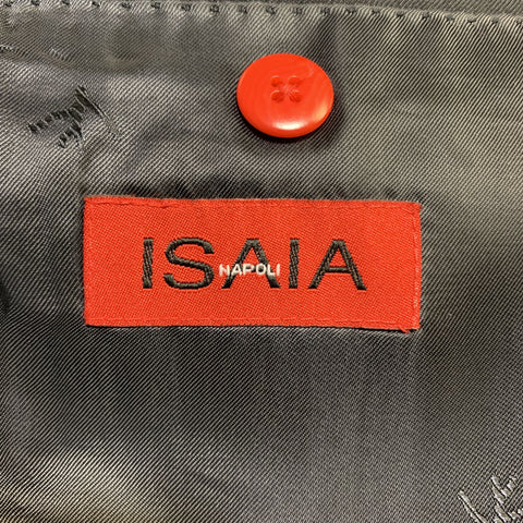 ISAIA 48 Long Black Wool Notch lapel Single Breasted Sport Coat