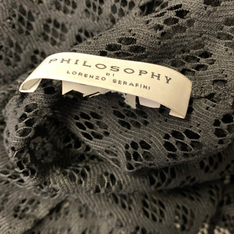 PHILOSOPHY Size M Black Polyamide Mesh Turtleneck Pullover Womens