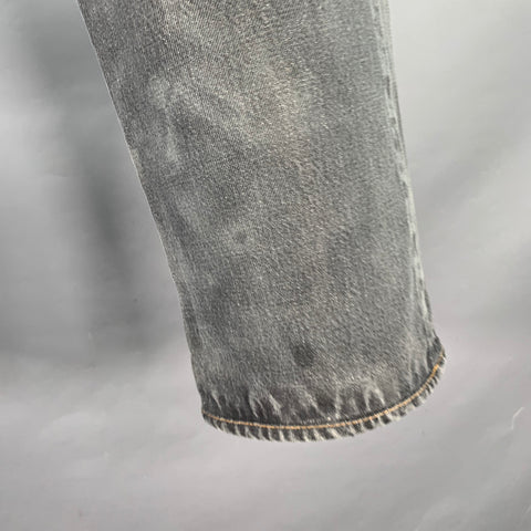 YOHJI YAMAMOTO x SPOTTED HORSE CRAFT Size 32 Grey Cotton Straight Selvedge Jeans