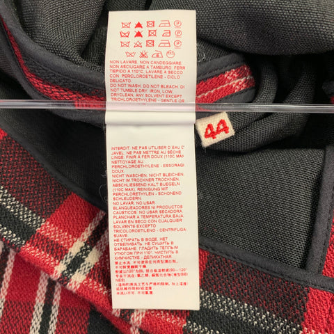 MARNI Size 8 Red Black Polyester Blend Plaid Snaps Jacket