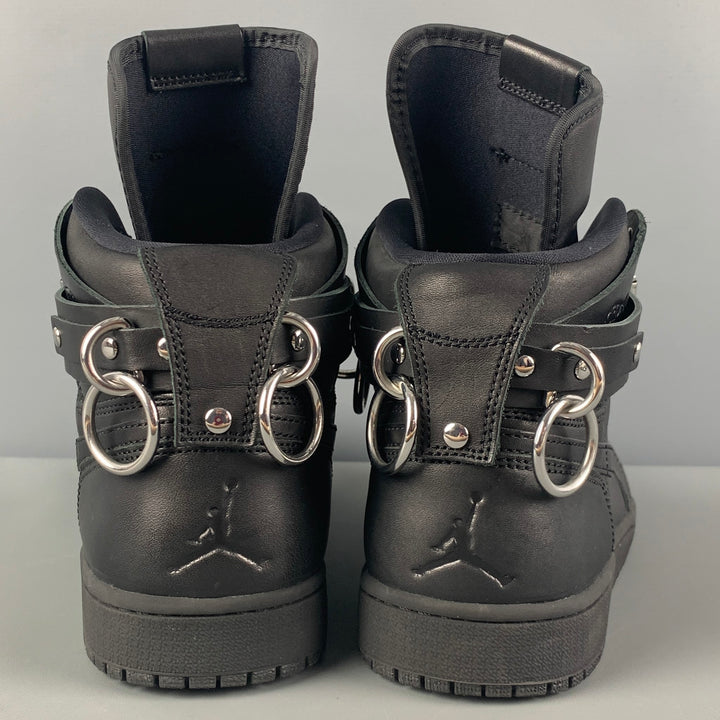 COMME des GARCONS x AJ1 FW19 Bondage Size 10 Black Leather High Top Sneakers