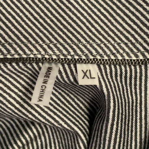 BUGATCHI Size XL Black Grey Diagonal Stripe Cotton Blend Long Sleeve Shirt