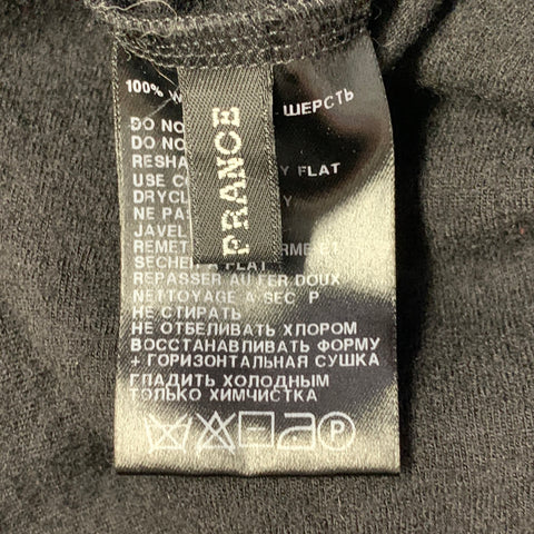 ANN DEMEULEMEESTER Taille M Veste Chemise Boutonnée en Crêpe de Laine Noire