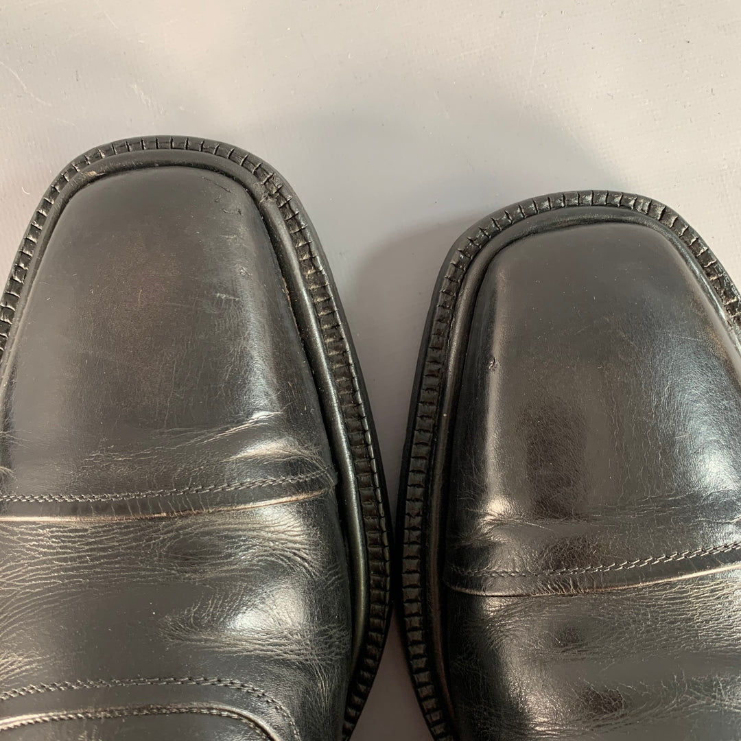 A. TESTONI Size 10.5 Black Leather Oxford Cap Toe Lace-Up Shoes A. Testoni Black Leather Oxford Men main image 3