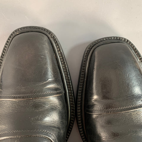 A. TESTONI Size 10.5 Black Leather Oxford Cap Toe Lace-Up Shoes
