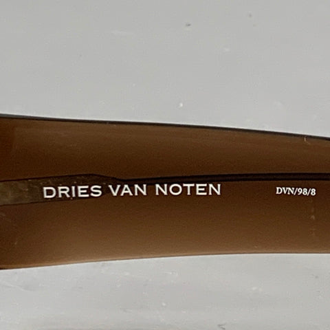 DRIES VAN NOTEN x LINDA FARROW SS26 Brown Acetate Round Sunglasses