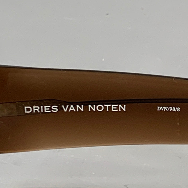 DRIES VAN NOTEN x LINDA FARROW SS26 Brown Acetate Round Sunglasses