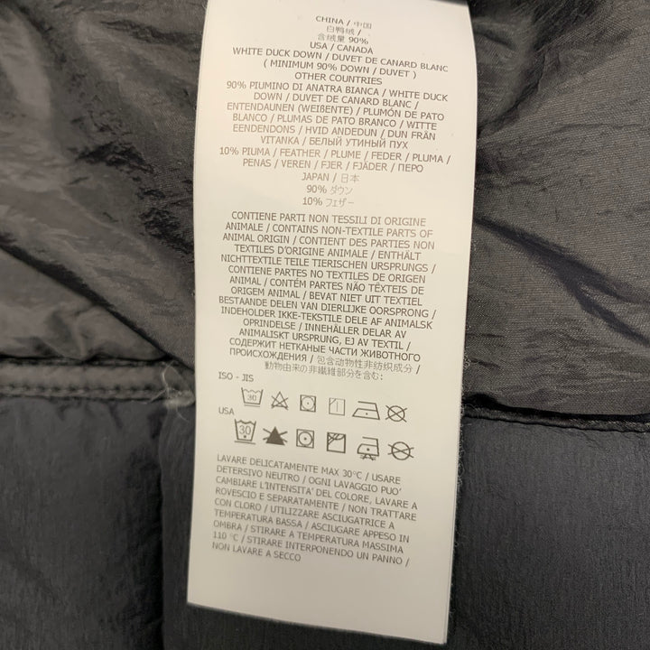 STONE ISLAND Size M Black Quilted Polyamide Blend Zip Up Vest