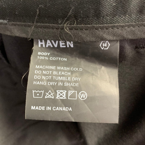 HAVEN Size L Black Cotton Zip Fly Casual Pants