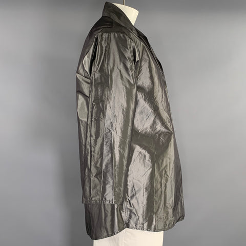 ZORAN Size M Grey Silk Windbreaker Jacket