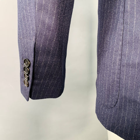 AMI by ALEXANDRE MATTIUSSI Size 36 Navy Stripe Wool Sport Coat