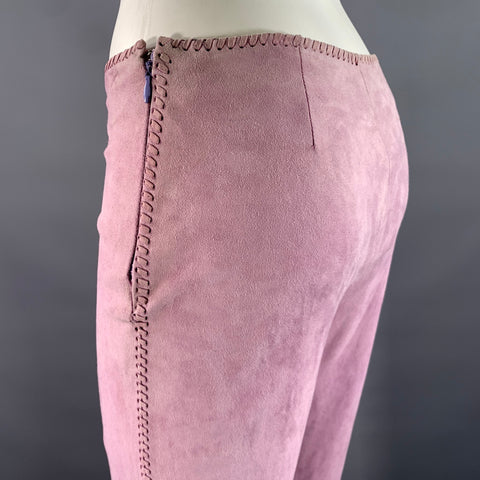 CELINE Size 4 Purple Lavender Leather Suede Pants