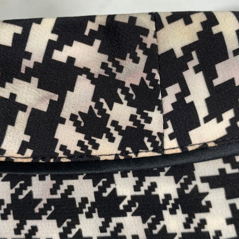 HAIDER ACKERMANN Size S Black White Houndstooth Silk Pajama Long Sleeve Shirt