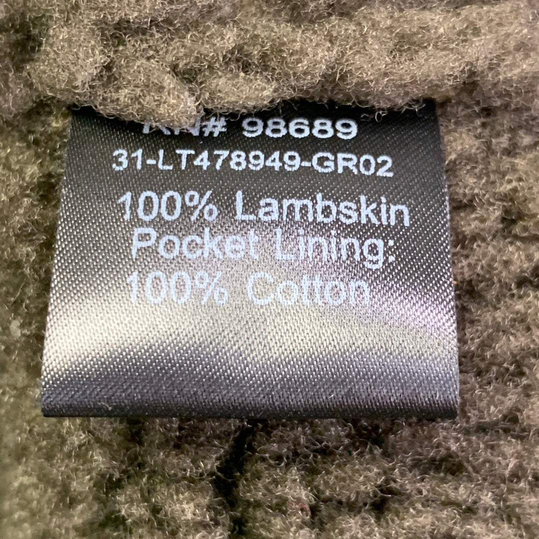 TODD SNYDER Size M Olive Green Lambskin Shearling Bomber Jacket