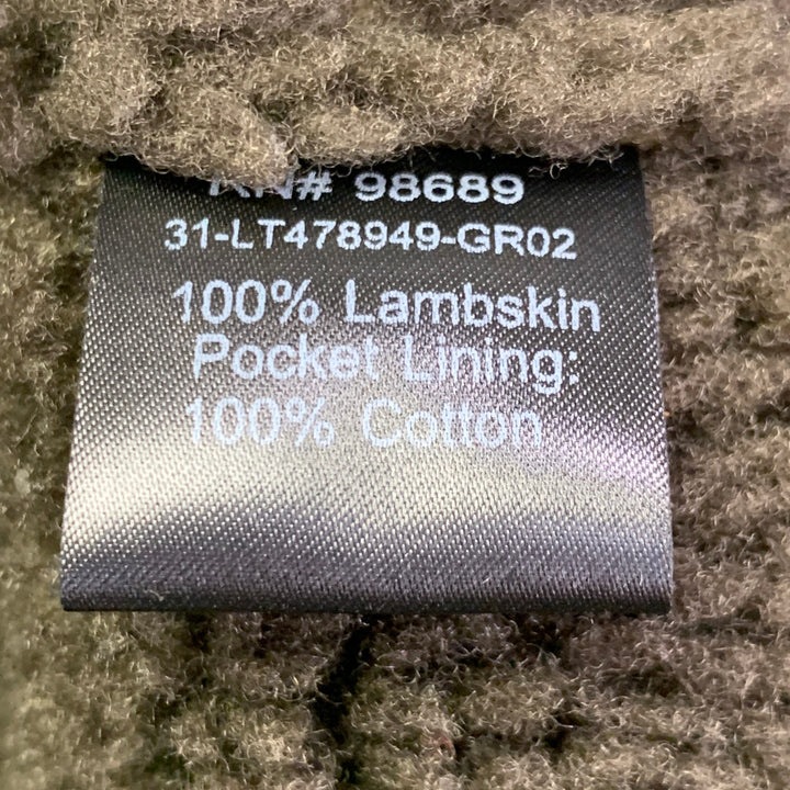 TODD SNYDER Size M Olive Green Lambskin Shearling Bomber Jacket