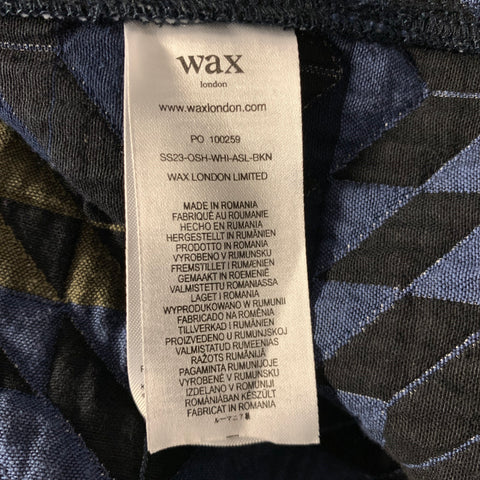 WAX SS2023 Size XL Black Blue Quilted Polyester Button Up Jacket