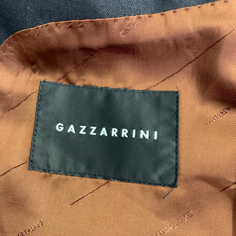 GAZZARRINI Size 38 Black Silver Shimmery Cotton Blend Sport Coat