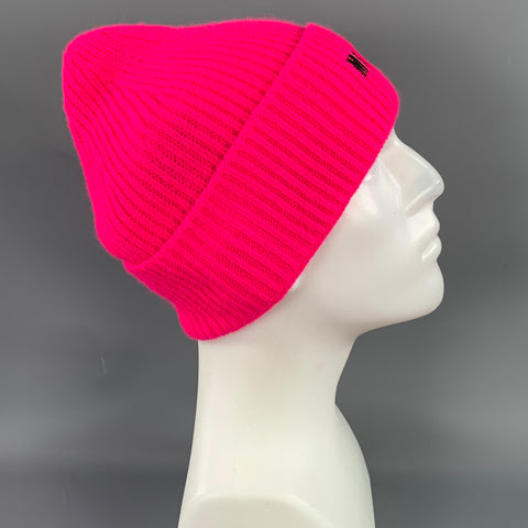 MSGM Size One Size Pink Ribbed Knit Acrylic Hats