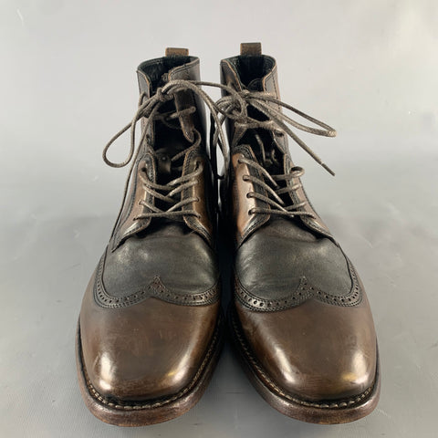 JOHN VARVATOS Size 9.5 Brown Leather Wingtip Boots