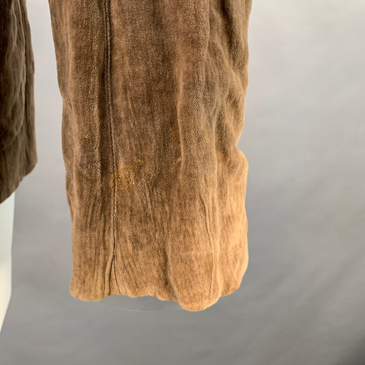 CoSTUME NATIONAL Size 38 Brown Textured Cotton Metal Blend Velvet Notch Lapel Jacket