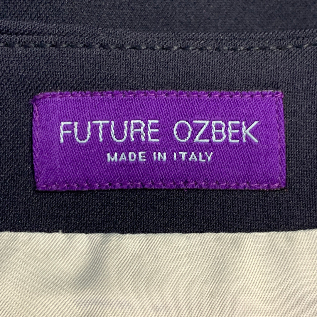 FUTURE OZBEK Size 4 Navy Polyamide Blend Single Breasted Blazer Mini Skirt Set