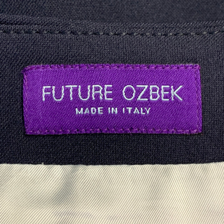FUTURE OZBEK Size 4 Navy Polyamide Blend Single Breasted Blazer Mini Skirt Set