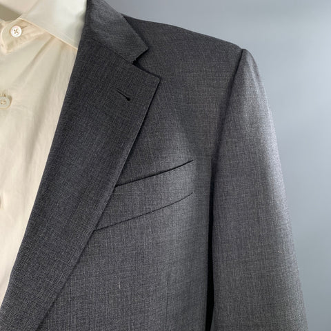 ARMANI COLLEZIONI Chest Size 48 Grey Heather Wool Notch Lapel Sport Coat