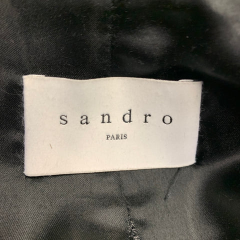 SANDRO Size S Tan Wool Blend Single Breasted Coat