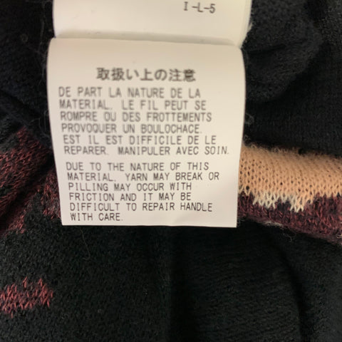 YOHJI YAMAMOTO Size M Black Red multi color Knit Cotton Oversized Pullover