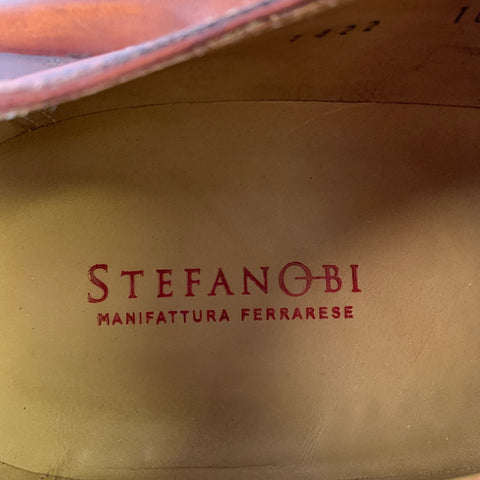 STEFANOBI Size 10  Brown Cut Out Leather Oxford Lace Up Shoes
