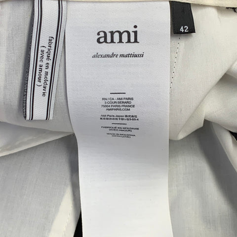 AMI by ALEXANDRE MATTIUSSI Size 35 Black Wool Tapered Button Fly Dress Pants